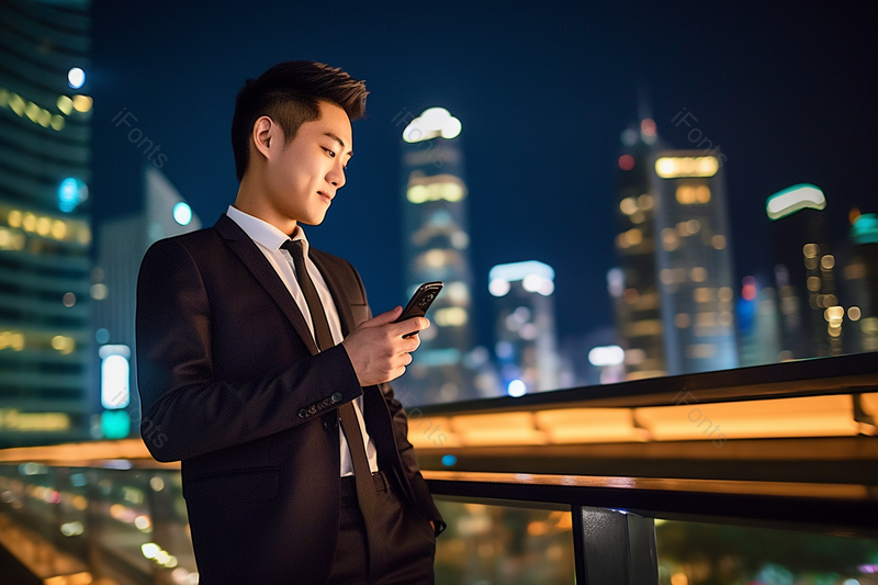 年轻商务男子天桥玩手机白领背景图,高清,摄影图,摄影图片,图片大全,摄影图免费下载